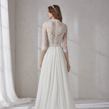 Load image into Gallery viewer, The Merlynda Wedding Bridal Long Illusion Sleeves Gown - WeddingConfetti