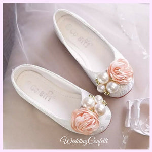 flower girl shoes with pearls