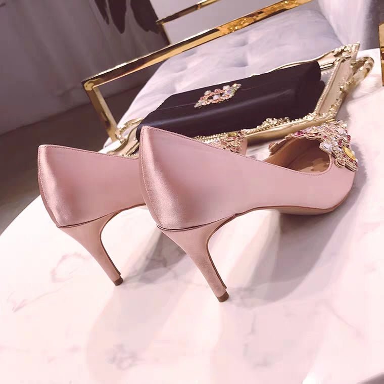 champagne wedding shoe