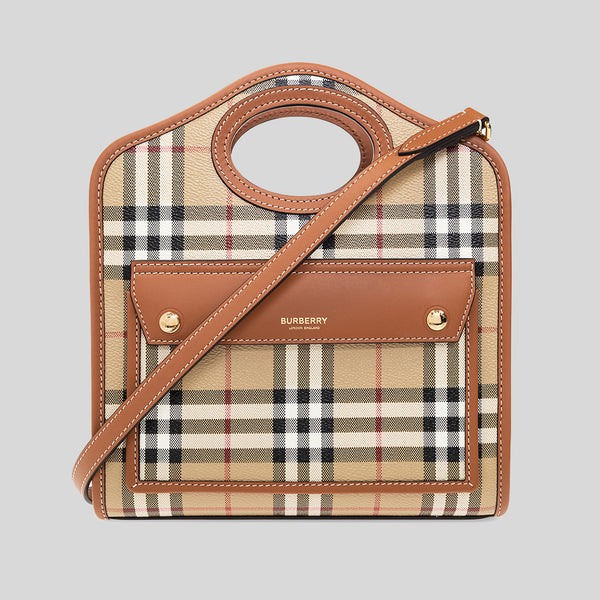 Two-tone Canvas and Leather Small TB Bag in Natural/malt Brown - Women |  Burberry® Official