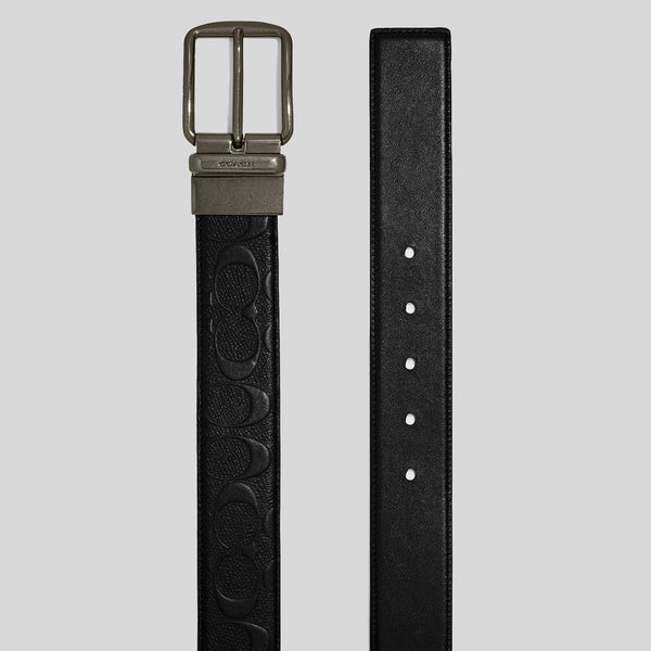 COACH Harness Buckle Cut To Size Reversible Belt, 32 Mm Black Dark Bro –  LussoCitta