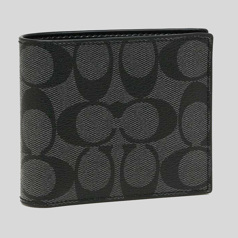 coach wallet black and grey