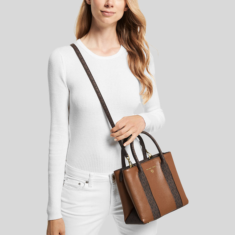 Michael Kors Austin Medium Pebbled Leather Messenger Bag Luggage 30F2G –  LussoCitta