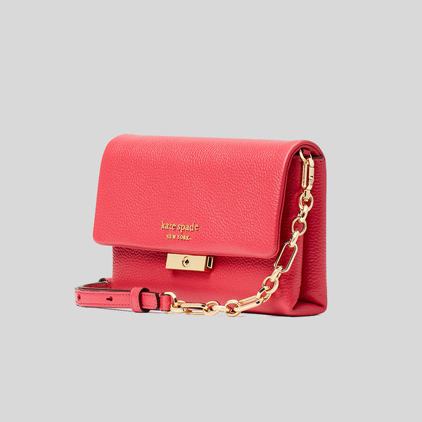 Petal Saffiano Leather Flap Chain Bag