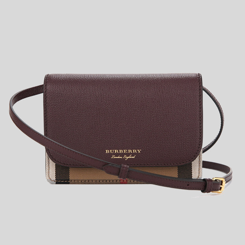 Burberry Hamshire House Check Crossbody Bag Mahogany Red 80463181 –  LussoCitta