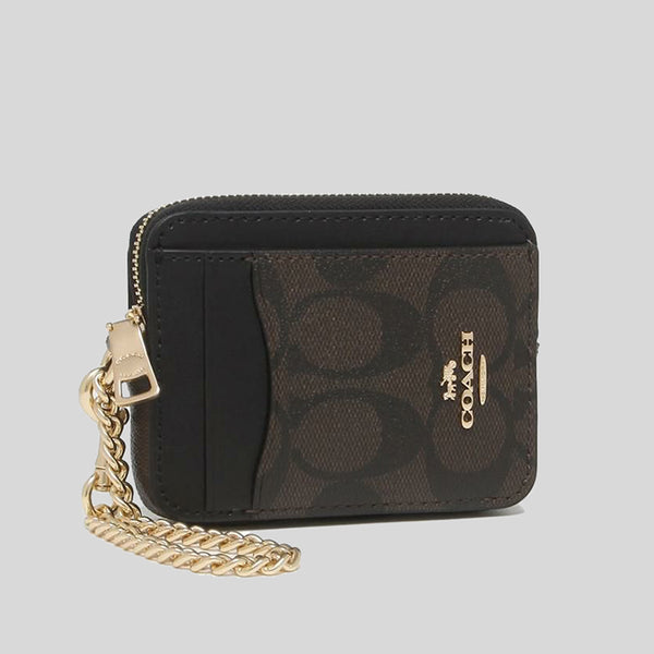 Shop Coach Zip Card Case In Colorblock (CM991, C0058, 6303) by