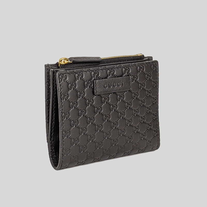 Gucci Micro GG Guccissima Leather Small Bifold Wallet Black 510318 ...