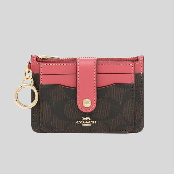 COACH Attachment Card Case In Signature Canvas Brown Watermelon C7398 –  LussoCitta