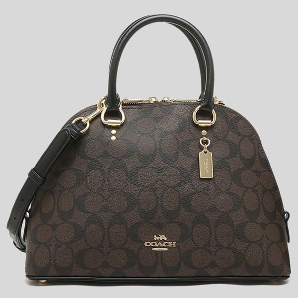 COACH+CF340+Mini+Rowan+File+Bag+in+Signature+Canvas+%26+Leather+Brown+Black  for sale online