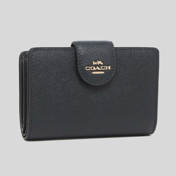Coach Medium Id Zip Wallet With Border Quilting C7367 Black Multi