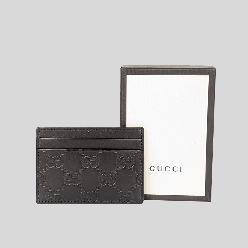 Gucci Unisex Signature Leather Card Holder Black 233166 – LussoCitta