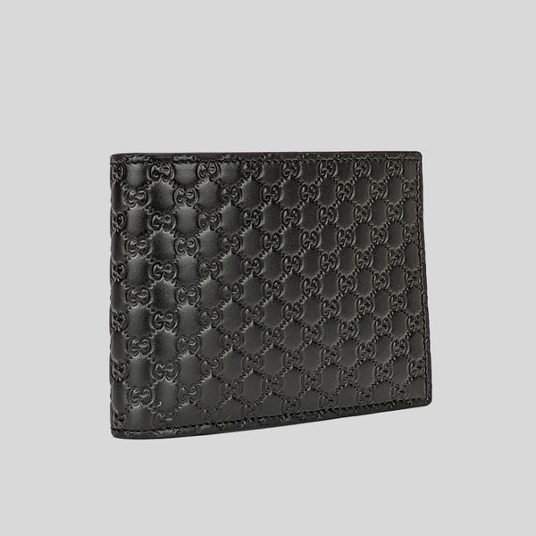 Gucci Men's Microguccissima GG Black Leather Bifold Wallet – Queen