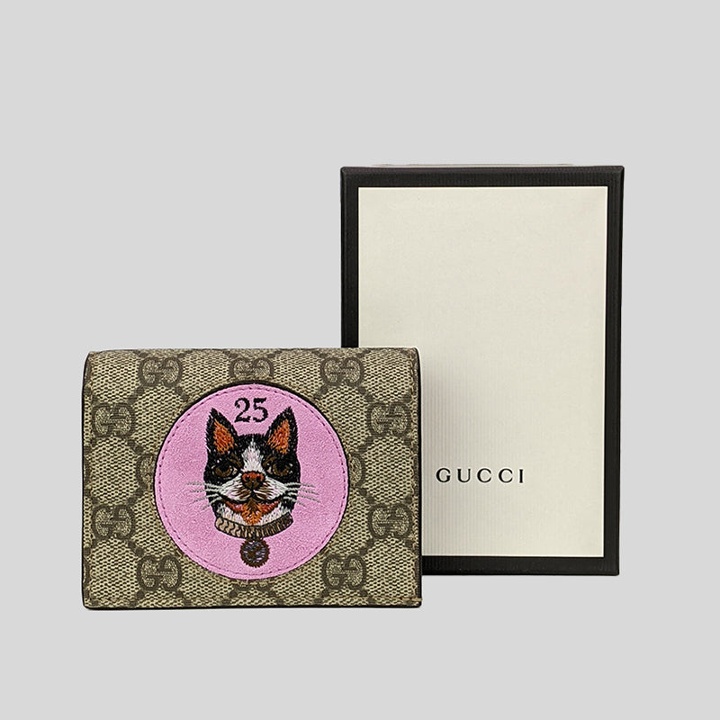 GUCCI Dog Flap GG Coated Canvas Card Case Wallet 506277 – LussoCitta