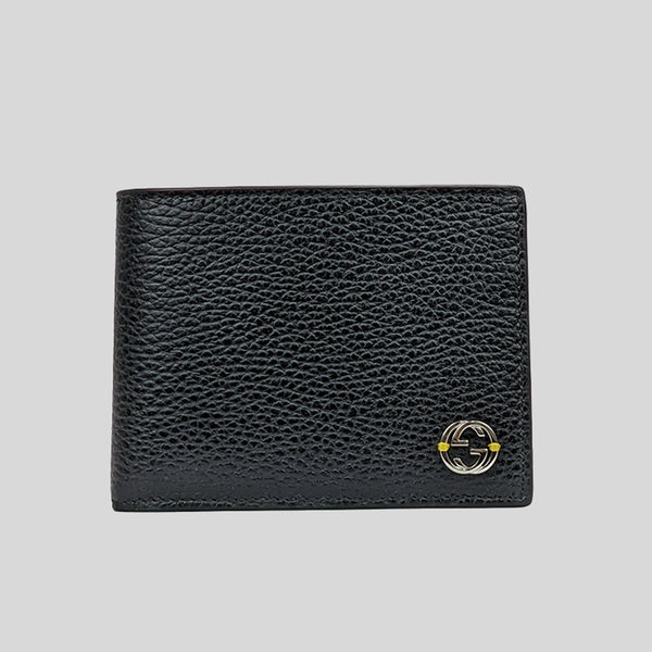 GG embossed coin wallet in Black Leather