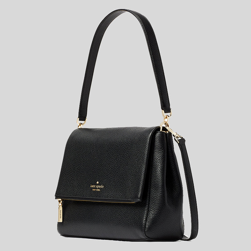 Kate Spade Leila Medium Flap Shoulder Bag Black K6029 – LussoCitta