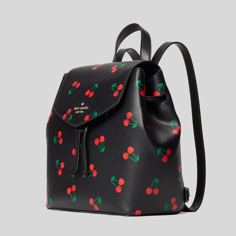 Kate Spade Lizzie Medium Flap Backpack Black Multi K6390 – LussoCitta