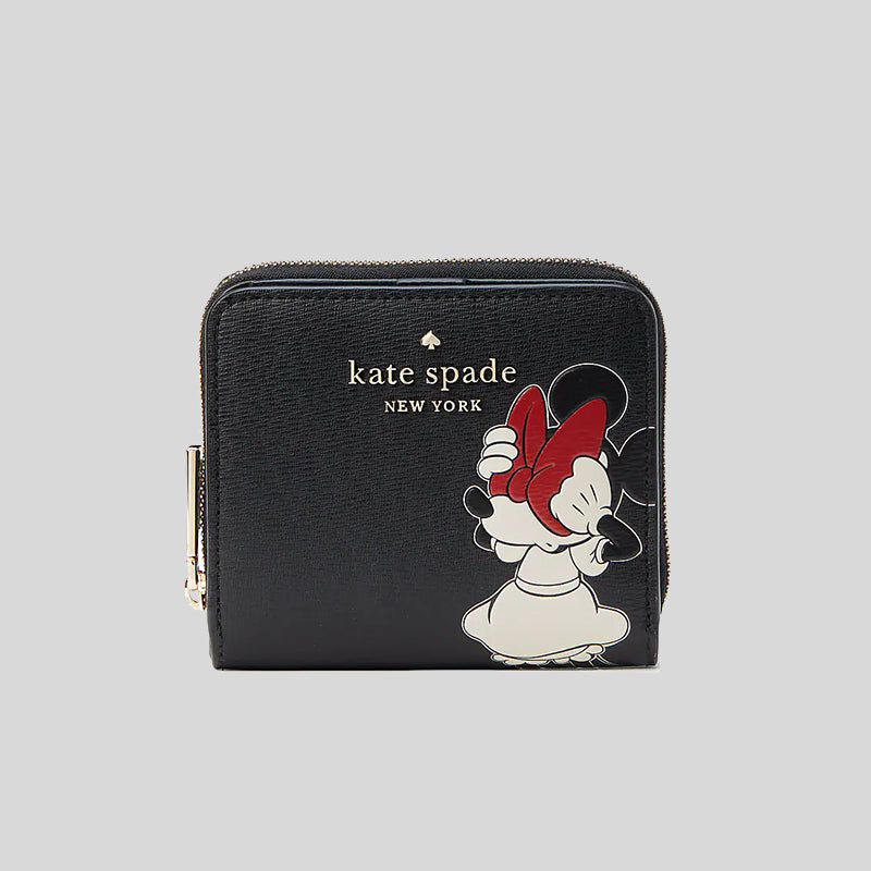 Disney X Kate Spade New York Minnie Mouse Zip Around Wallet Black Mult –  LussoCitta