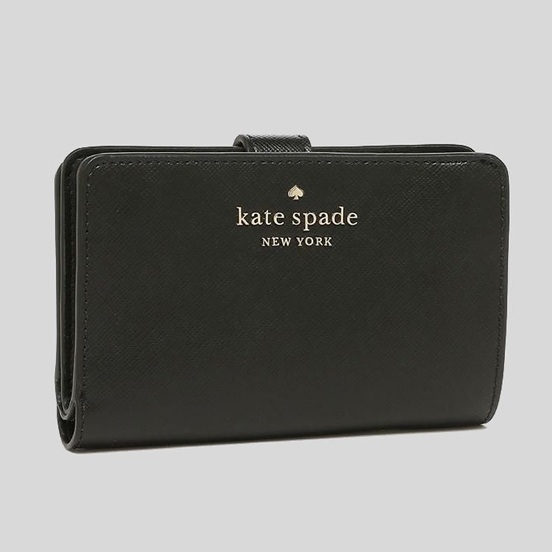 Kate Spade Staci Medium Compact Bifold Wallet Black Wlr00128 Lussocitta 1930