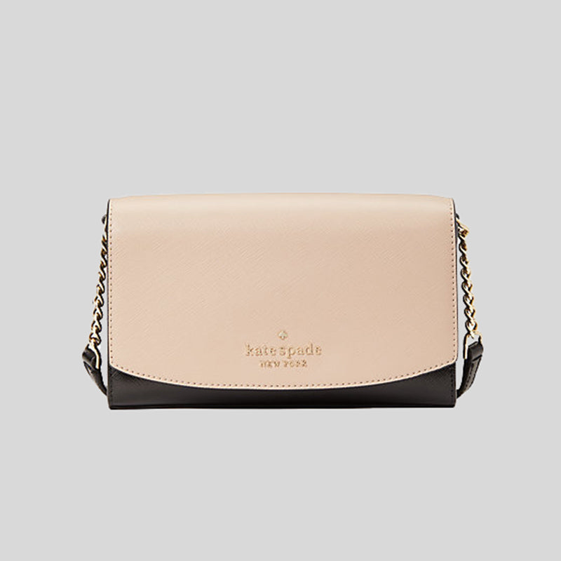 Top 81+ imagen kate spade beige and black crossbody