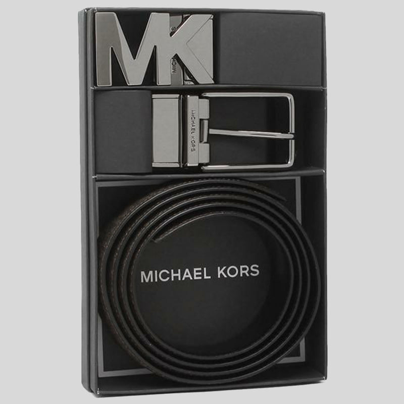 Michael Kors Mens 4-in-1 Signature Canvas Belt Gift Set Box Brown Blac –  LussoCitta