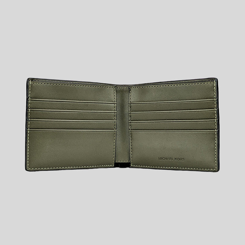 Michael Kors Men's Cooper Logo Embossed Leather Billfold Wallet Olive –  LussoCitta