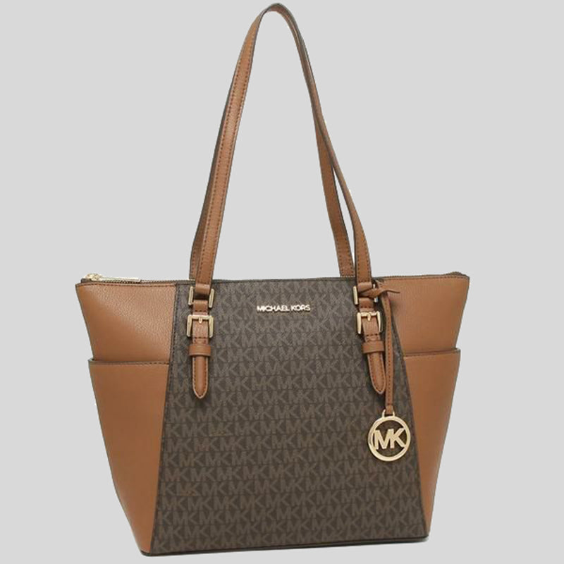 Michael Kors Charlotte Tote In Signature Canvas Brown 35T0GCFT3B –  LussoCitta