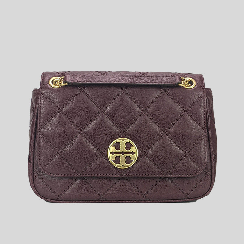 Tory Burch Willa Small Shoulder Convertible Bag Claret 87863 – LussoCitta