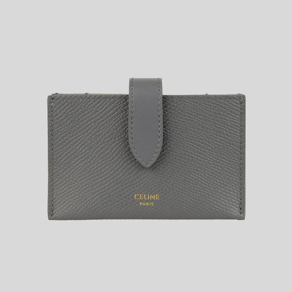 Celine Ladies Grained Calfskin Bicolour Strap Wallet In Powder/Red