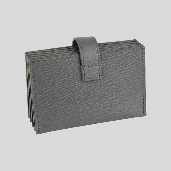 CELINE Medium Strap Leather Wallet Grey Celine