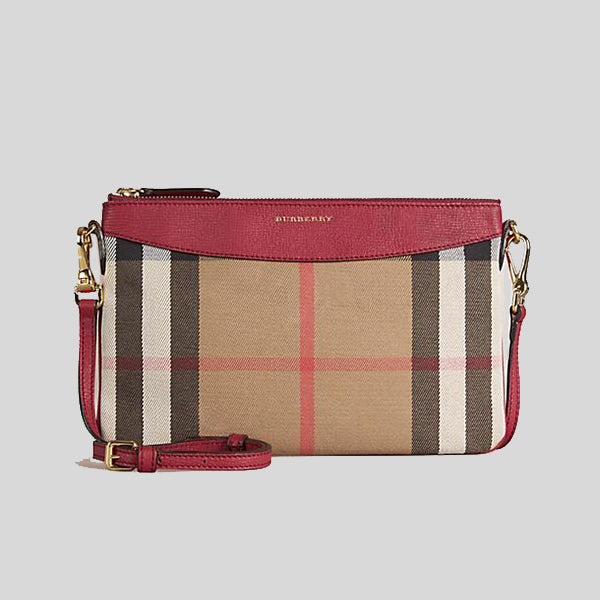 burberry house check derby leather