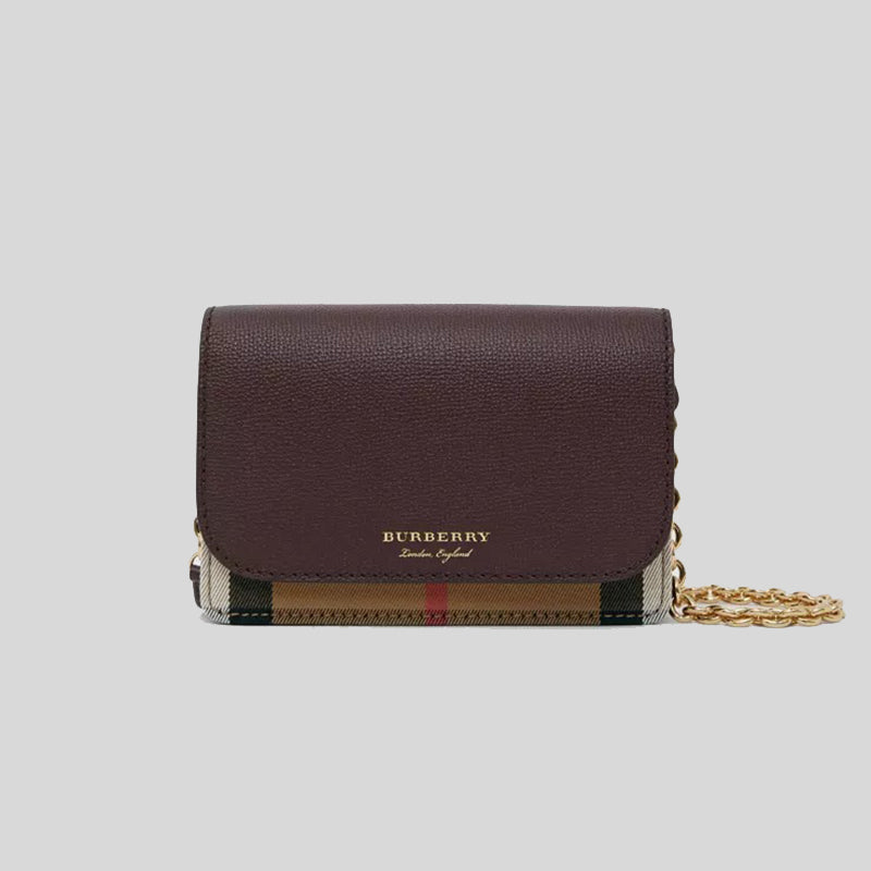 Burberry Hamshire House Check Crossbody Bag Mahogany Red 80386261 –  LussoCitta