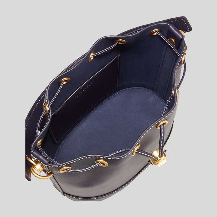 Tory Burch Leather Bucket Bag Midnight Blue 80504 – LussoCitta