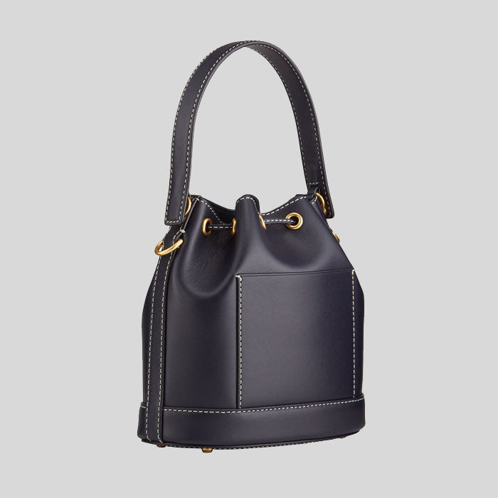 Tory Burch Leather Bucket Bag Midnight Blue 80504 – LussoCitta