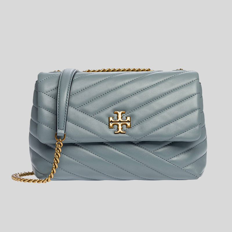 TORY BURCH Kira Chevron Small Flap Shoulder Bag Rainwater 64963 – LussoCitta