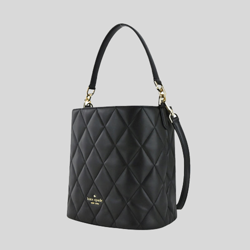 Kate Spade Carey Smooth Quilted Leather Bucket Bag Black KA765 – LussoCitta