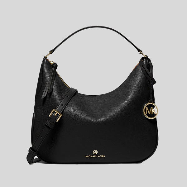 Michael Kors Kelsey Medium Pebbled Leather Shoulder Bag Black 30F2G3KS –  LussoCitta