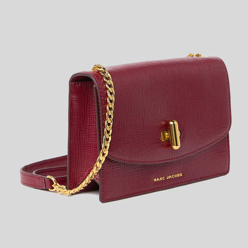 Marc Jacobs The Turnlock Leather Crossbody Bag Syrah M0016669 – LussoCitta