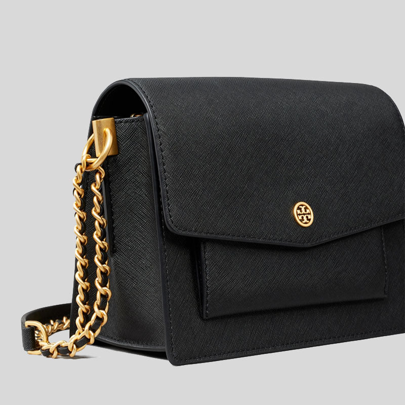 Tory Burch Robinson Double Strap Convertible Shoulder Bag Black 88522 –  LussoCitta