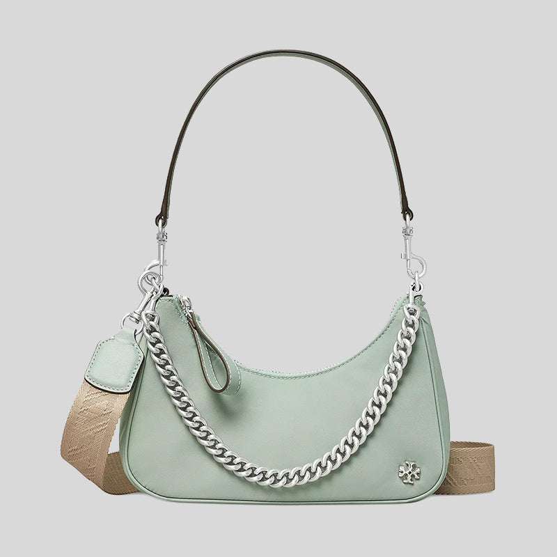 Tory Burch 151 Mercer Small Crescent Bag Blue Celadon 88885 – LussoCitta