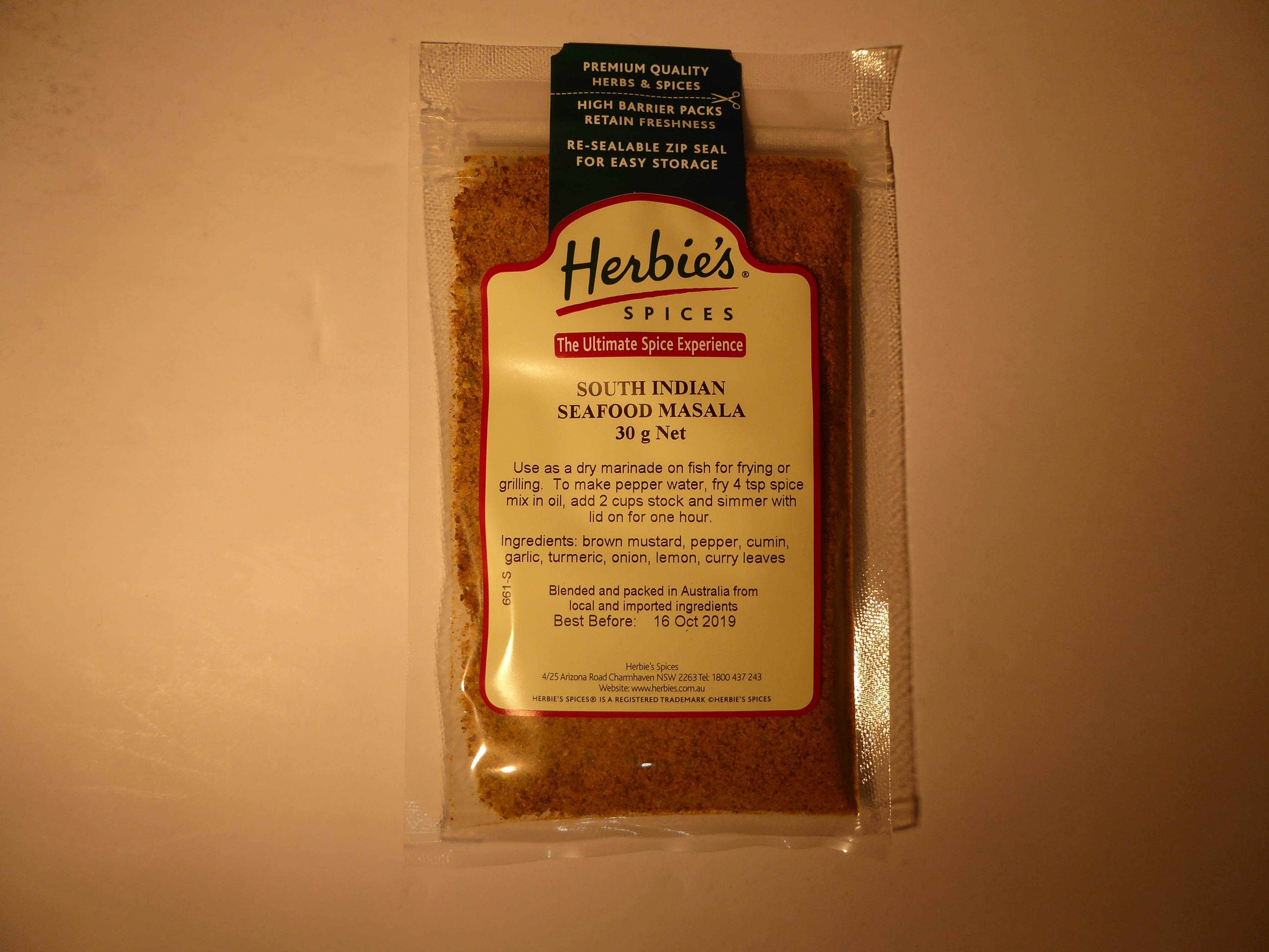 Herbies South Indian Seafood Masala Curry Powder - 30g