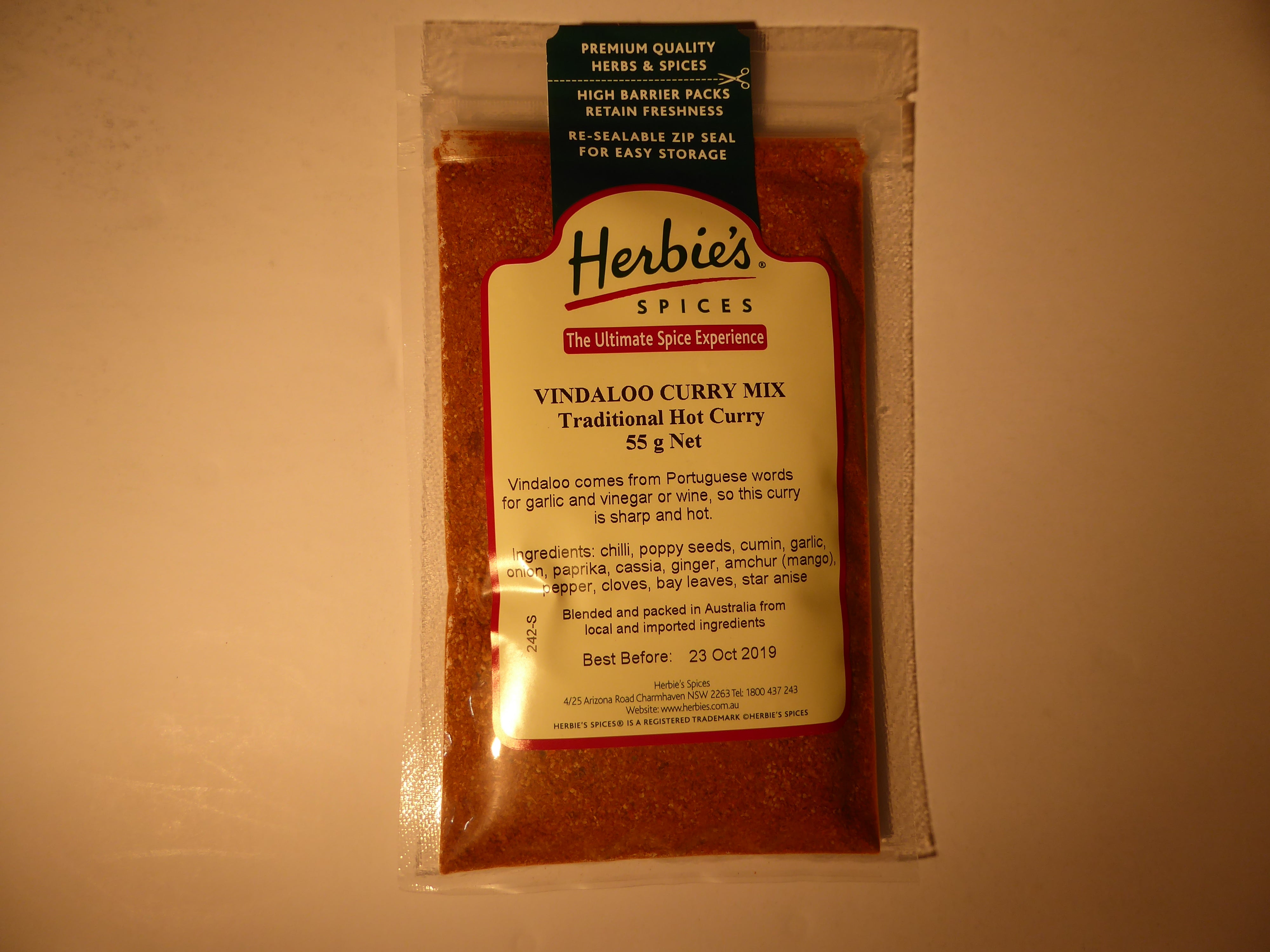 Herbies Vindaloo Curry - 55g