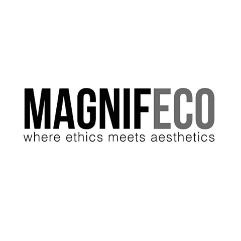 Magnifeco USA logo. Where ethics meet aesthetics (Lai press)