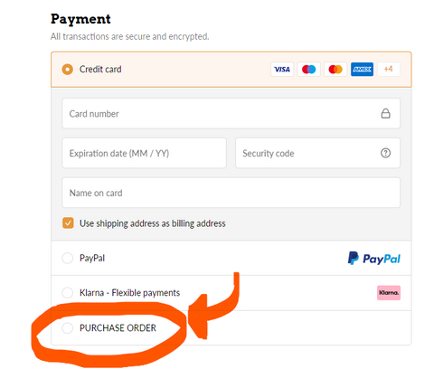 PURCHASE ORDER PAYMENT