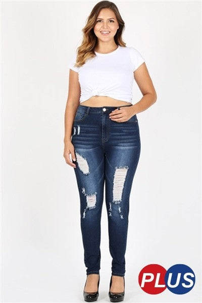 high waisted ripped skinny jeans
