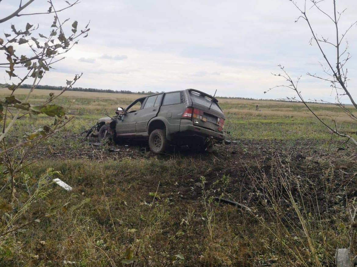 destroyed car