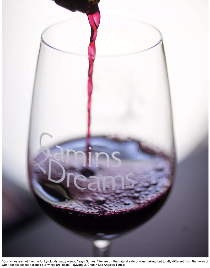 red wine being poured into a Camins 2 Dreams glass