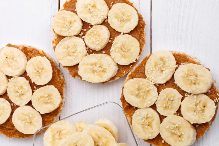 2. Almond Butter and banana Rice Cakes