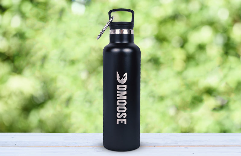 DMoose black insulated water bottle with handle