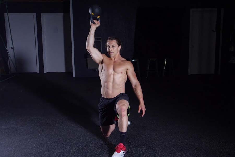 Half- Kneeling One - Arm kettlebell press