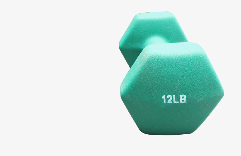 12lb sky blue color coated neoprene dumbbell